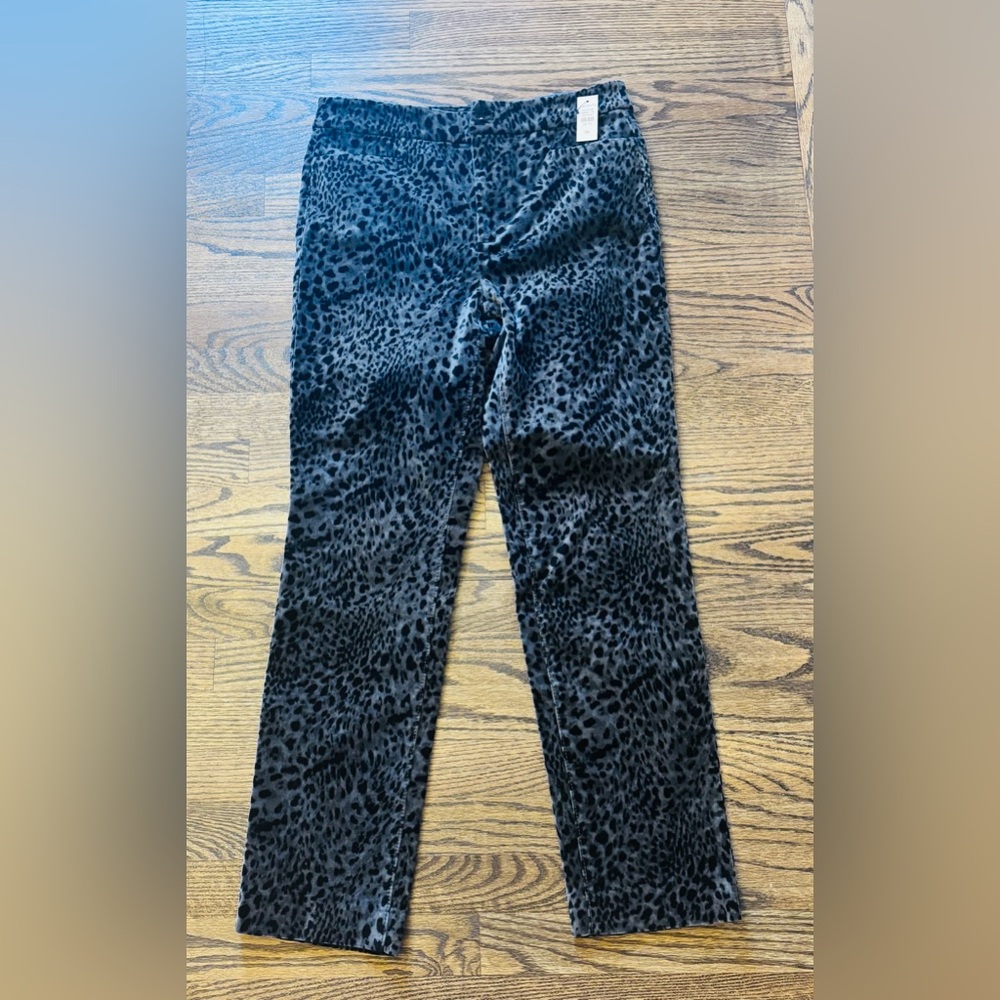 Talbots Straight Leg Velveteen Pants - Swirly Leopard - 6P
